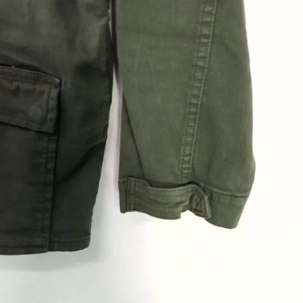 Good American Utility Jacket Size 3 Army Green Front Pockets Snap Button UP - Picture 8 of 11